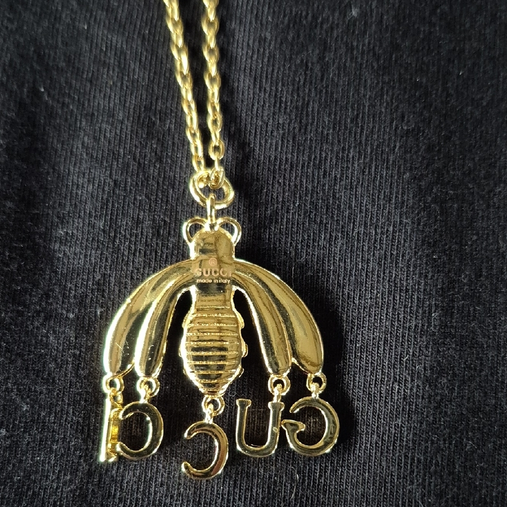 Authentic Gucci Gold and Crystal Bee Charm With Upcycled Chain #44 - Picture 2 of 2